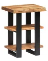 Alaterre Alpine Natural Live Edge Wood 2-shelf End Table