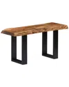Alaterre Alpine Natural Live Edge Wood 36in Bench