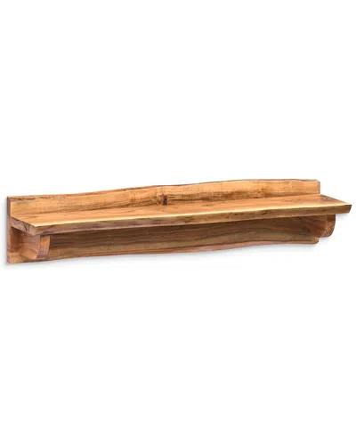 Alaterre Alpine Natural Live Edge Wood 36in Mantel Shelf In Brown