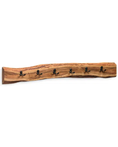 Alaterre Alpine Natural Live Edge Wood 48in Coat Hooks In Brown