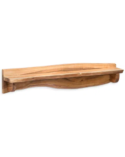Alaterre Alpine Natural Live Edge Wood 48in Mantel Shelf