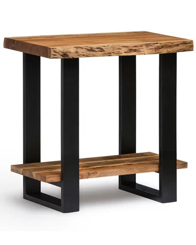 Alaterre Alpine Natural Live Edge Wood End Table In Brown