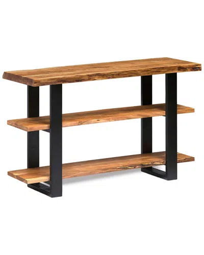 Alaterre Alpine Natural Live Edge Wood Media Console Table In Brown