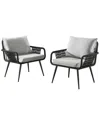 Alaterre Andover All-weather Outdoor Bistro Set With Four Rope Chairs & 30in Bistro Table