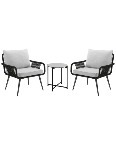 Alaterre Andover All-weather Outdoor Conversation Set With Two Rope Chairs & 18in Cocktail Table