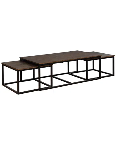 Alaterre Arcadia Acacia Wood 54in Coffee Table With Nesting Tables In Brown