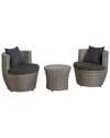 Alaterre Bistro All-weather Conversation Set With Two Round Chairs & 18in Glass Top Table