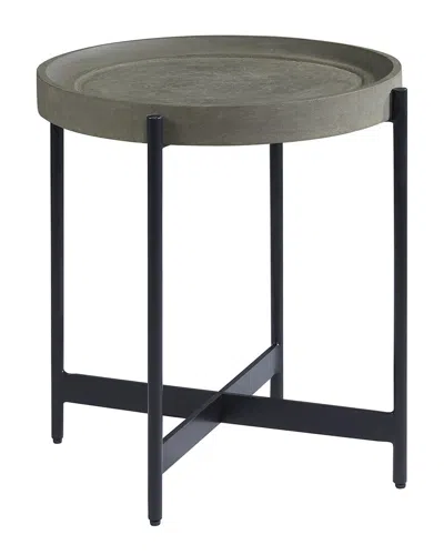 ALATERRE ALATERRE BROOKLINE 20IN ROUND WOOD WITH CONCRETE-COATING END TABLE
