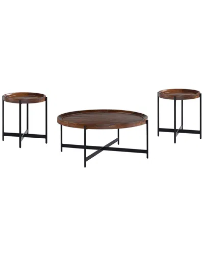 Alaterre Brookline 3pc Living Room Set In Brown