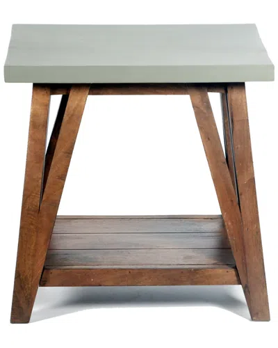 ALATERRE ALATERRE BROOKSIDE 22INW WOOD WITH CEMENT-COATING END TABLE