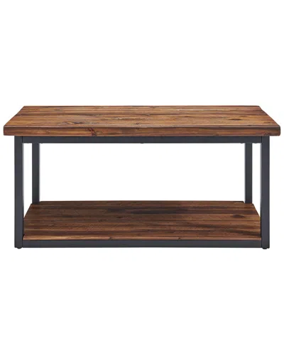 Alaterre Claremont 40in Rustic Wood Bench With Low Shelf In Brown