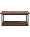 Alaterre Claremont 40in Rustic Wood Bench With Low Shelf