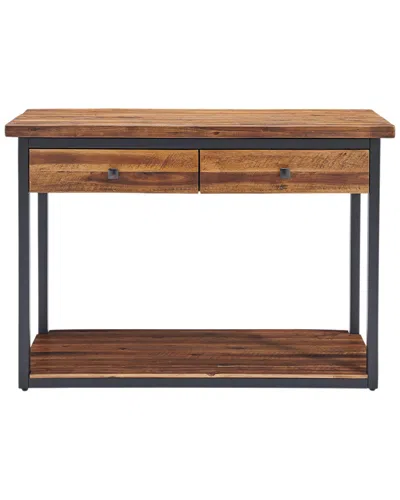 Alaterre Claremont 43in Rustic Wood Console Table With Two Drawers And Low Shelf In Brown