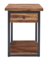 Alaterre Claremont Rustic Wood End Table With Drawer And Low Shelf