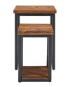Alaterre Claremont Rustic Wood Nesting End Tables