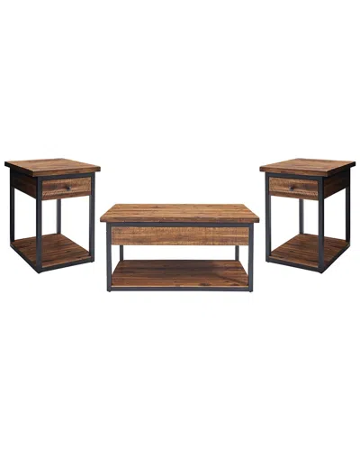 Alaterre Claremont Rustic Wood Set With Coffee Table & Two End Tables