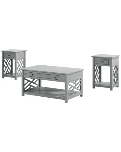 Alaterre Coventry 36in Coffee Table & Two End Tables With Drawer, Set Of 3