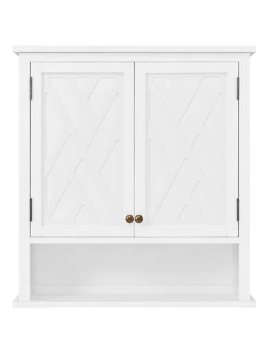 Alaterre Coventry Over Toilet Open Shelving Unit With Cabinet In White