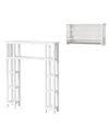 Alaterre Coventry Over Toilet Open Shelving Unit With Left & Right Side Shelves, Shelf With Two Towe