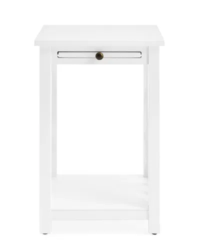 Alaterre Coventry Wood End Table With Tray Shelf And Bottom Shelf