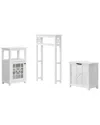 Alaterre Derby 3pc Bathroom Set With Over Toilet Open Storage Shelf, Hamper, And Floor Cabinet