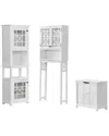 Alaterre Derby 5pc Bathroom Storage Set With Over Toilet Shelf, Wall-mounted Cabinet, Hamper, Floor