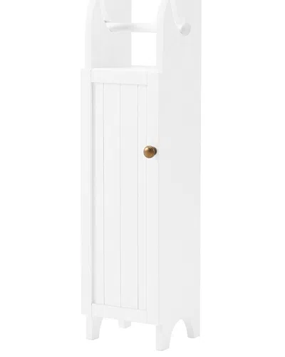 Alaterre Dover 7in X 28in Deluxe Storage Cabinet With Toilet Paper Dispenser In White