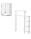 Alaterre Dover Over Toilet Organizer With Side Shelving, Wall Mounted Bathroom Storage Cabinet With