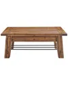Alaterre Durango 48in Industrial Wood Coffee Table
