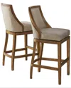 Alaterre Ellie Set Of 2 Bar Height Stools In Brown