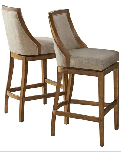 Alaterre Ellie Set Of 2 Bar Height Stools In Brown