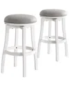 Alaterre Ellie Set Of 2 Bar Height Stools In White