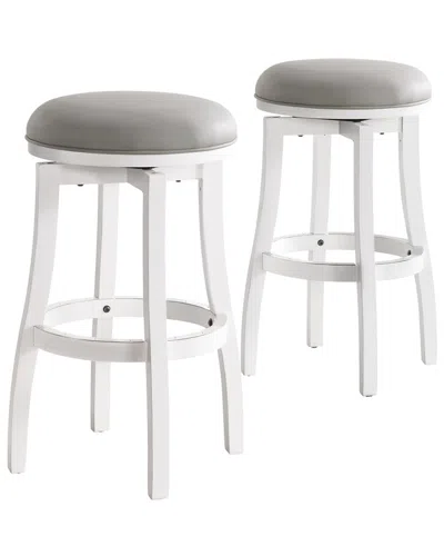 Alaterre Ellie Set Of 2 Bar Height Stools In White