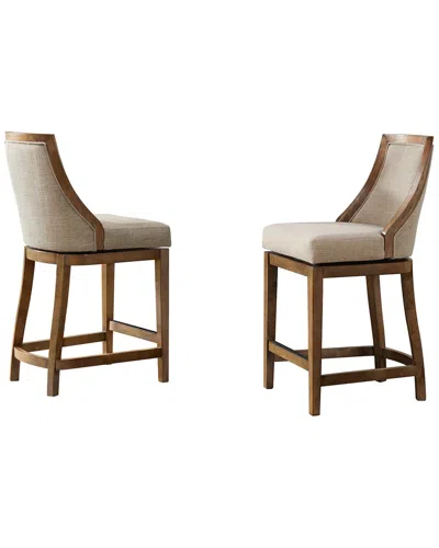 Alaterre Ellie Set Of 2 Counter Height Stools In Brown