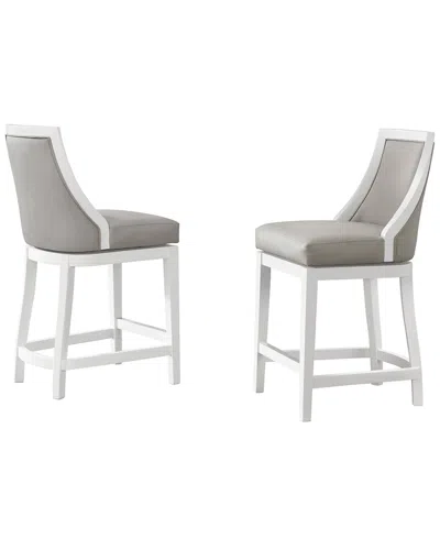 Alaterre Ellie Set Of 2 Counter Height Stools In White