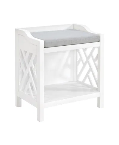 Alaterre Furniture 22" Wood Coventry Bench Stool In White