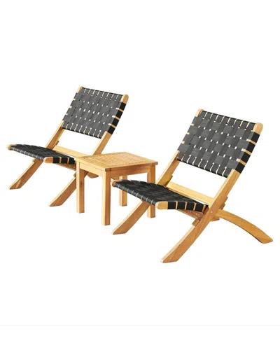 Alaterre Furniture Barre 3pc Outdoor Bistro Set In Natural
