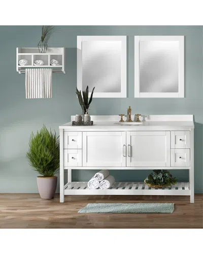 Alaterre Furniture Bennet 3pc Wooden Bathroom Vanity Set In White