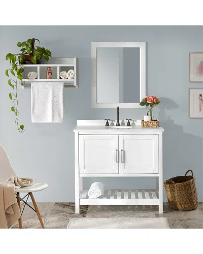 Alaterre Furniture Bennet 3pc Wooden Bathroom Vanity Set In White