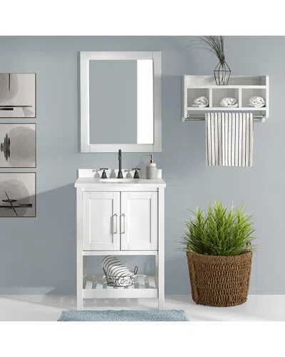 Alaterre Furniture Bennet 3pc Wooden Bathroom Vanity Set In White