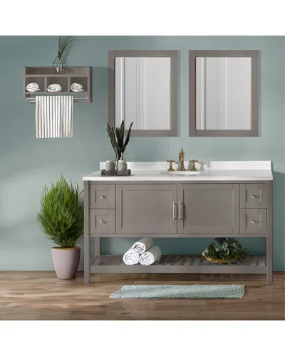 Alaterre Furniture Bennet 3pc Wooden Bathroom Vanity Set In Gray