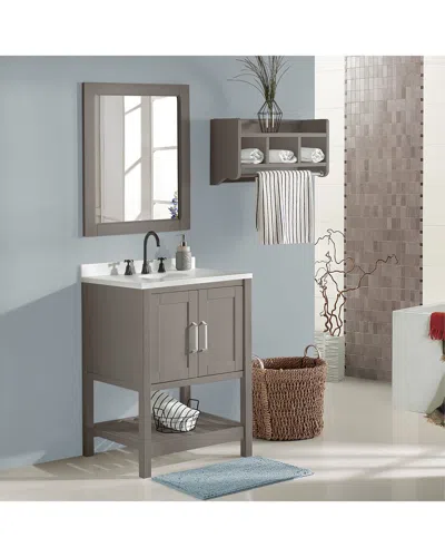 Alaterre Furniture Bennet 3pc Wooden Bathroom Vanity Set In Gray