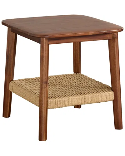 Alaterre Furniture Calais End Table In Brown