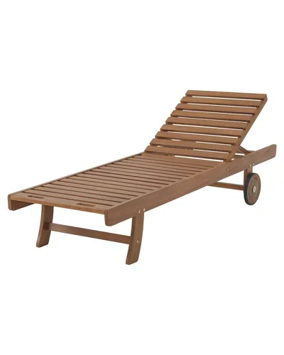 Alaterre Furniture Caspian Eucalyptus Wood Outdoor Lounge Chair In Natural