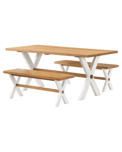 Alaterre Furniture Chelsea 72in Dining Table With Two Benches In Natural