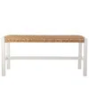 Alaterre Furniture Newport 40in Wood Bench With Handcrafted Woven Rope Seat