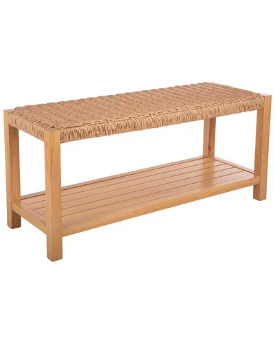 Alaterre Furniture Newport 40in Wood Storage Bench With Handcrafted Woven Rope  Seat In Brown