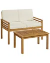 Alaterre Furniture Okemo Weather-resistant Acacia Wood Outdoor 2pc Patio  Furniture Set
