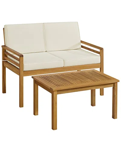 Alaterre Furniture Okemo Weather-resistant Acacia Wood Outdoor 2pc Patio  Furniture Set In Brown