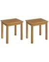 Alaterre Furniture Set Of 2 Okemo Weather-resistant Acacia Wood Outdoor Patio  Rectangular Side Tabl